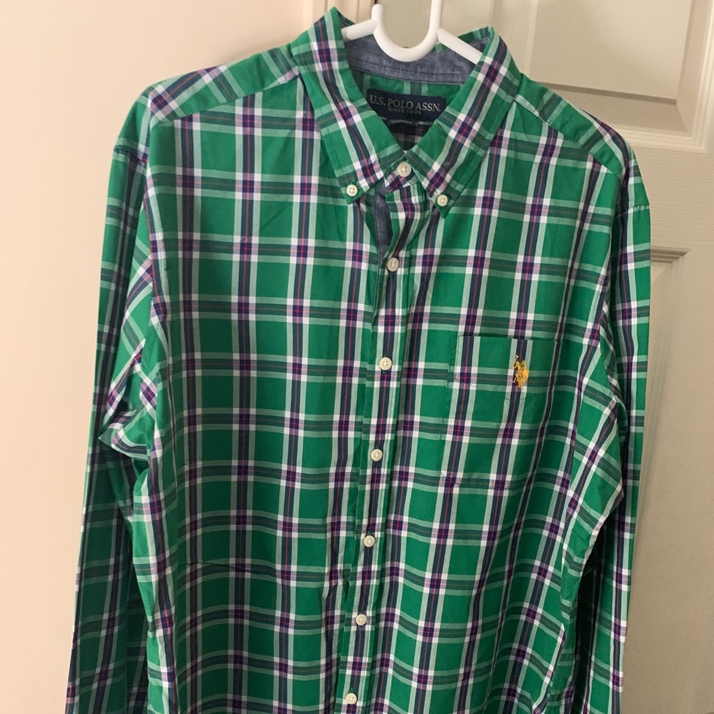 Men’s Green US POLO button up shirt